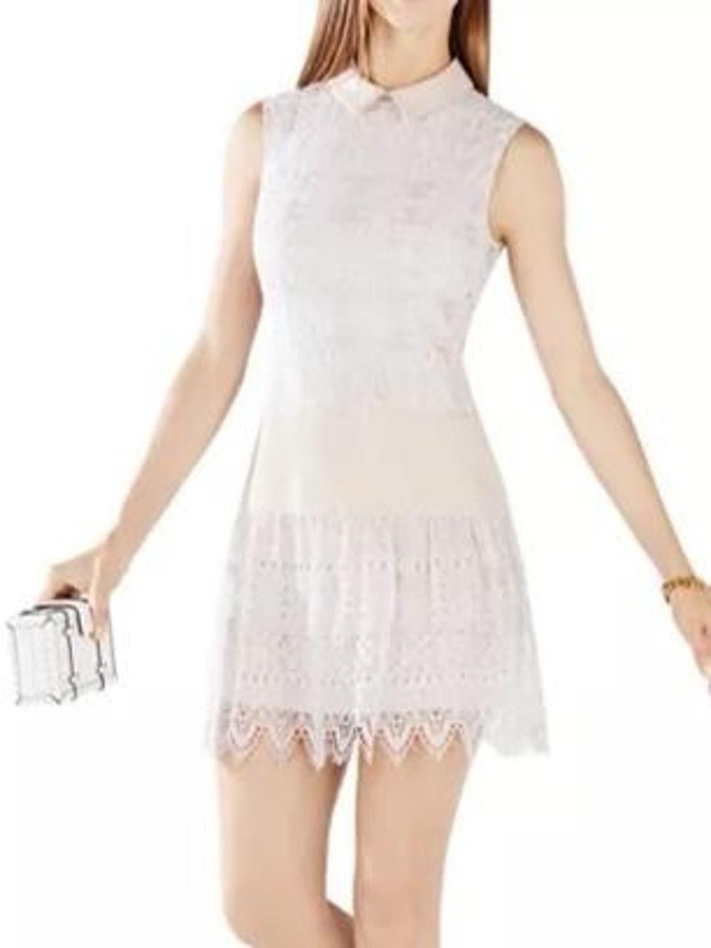 BCBGMAXAZRIA Marsha Collar Lace Mini Dress Size 06